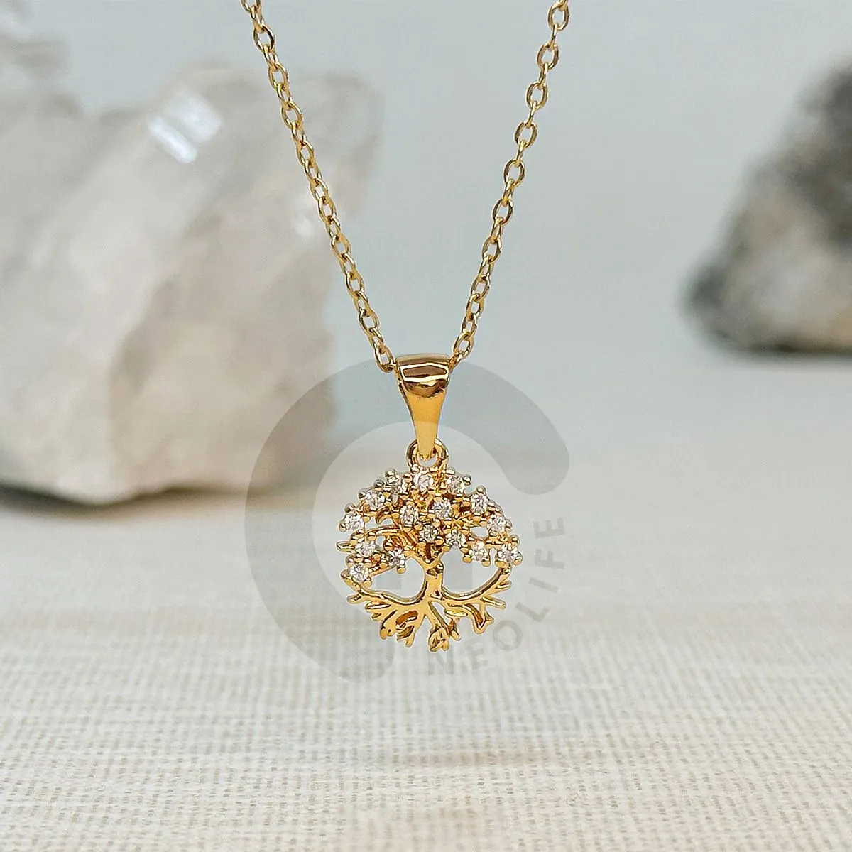 GENERICO - Collar del arbol de la vida en acero inoxidable