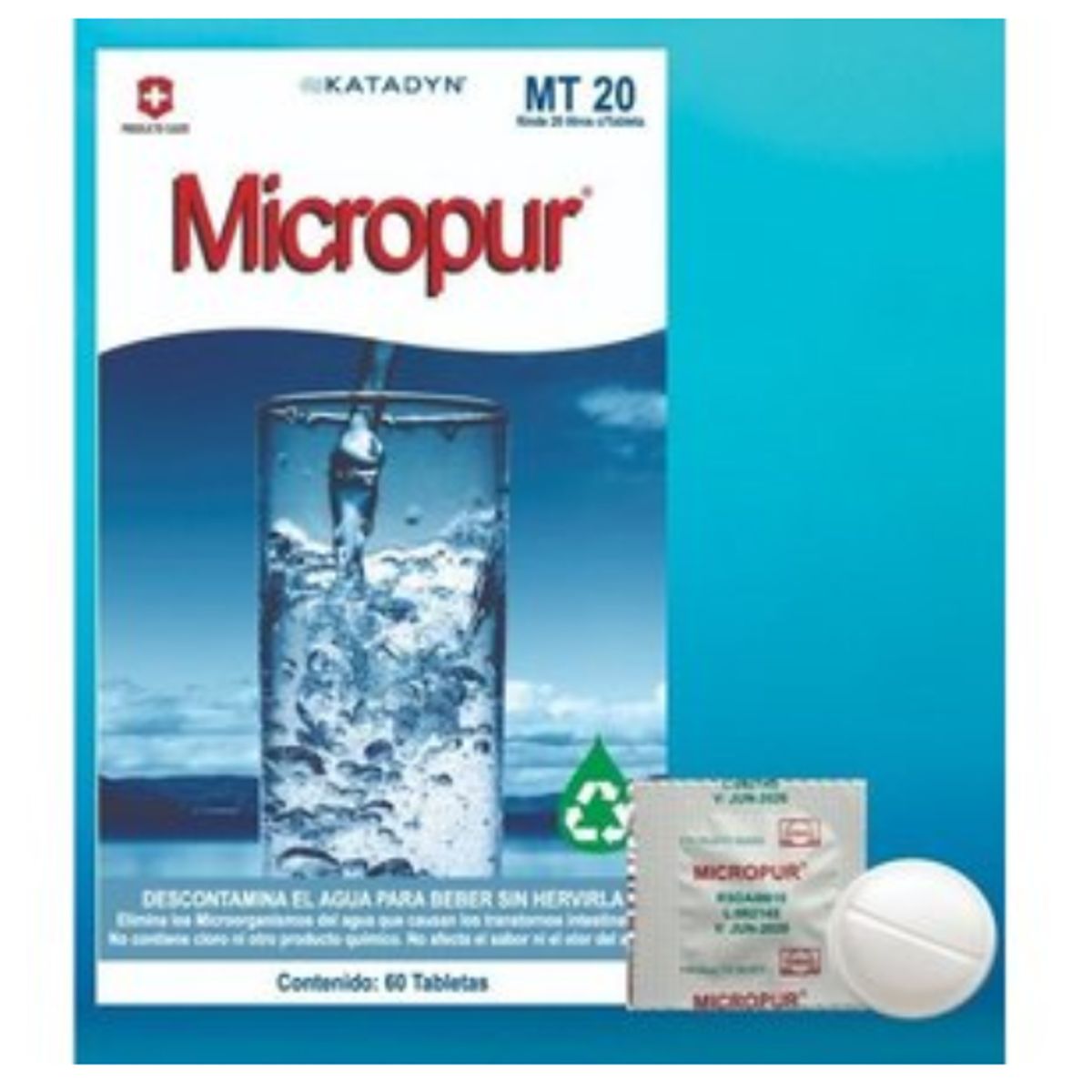 GENERICO - 3 Pastillas purificadoras de agua MICROPUR