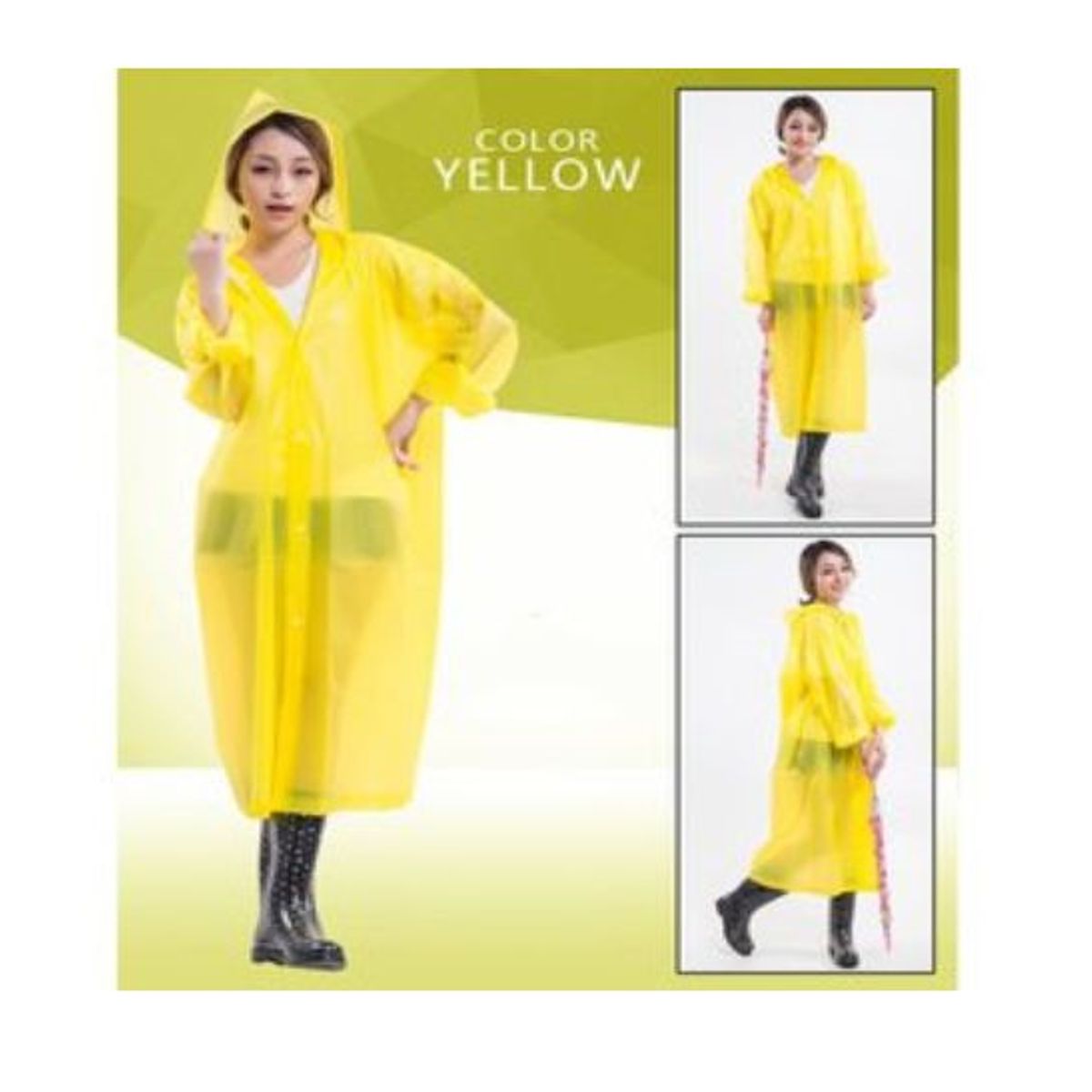 GENERICO - Poncho Ligero Impermeable con capucha y botones