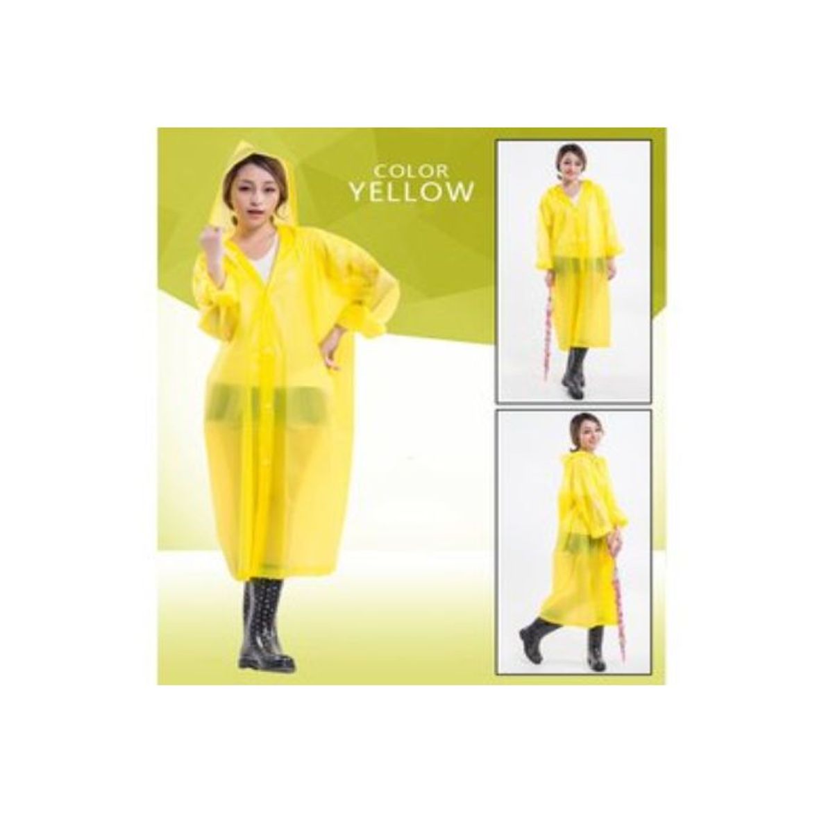 GENERICO - Poncho Ligero Impermeable con capucha y botones