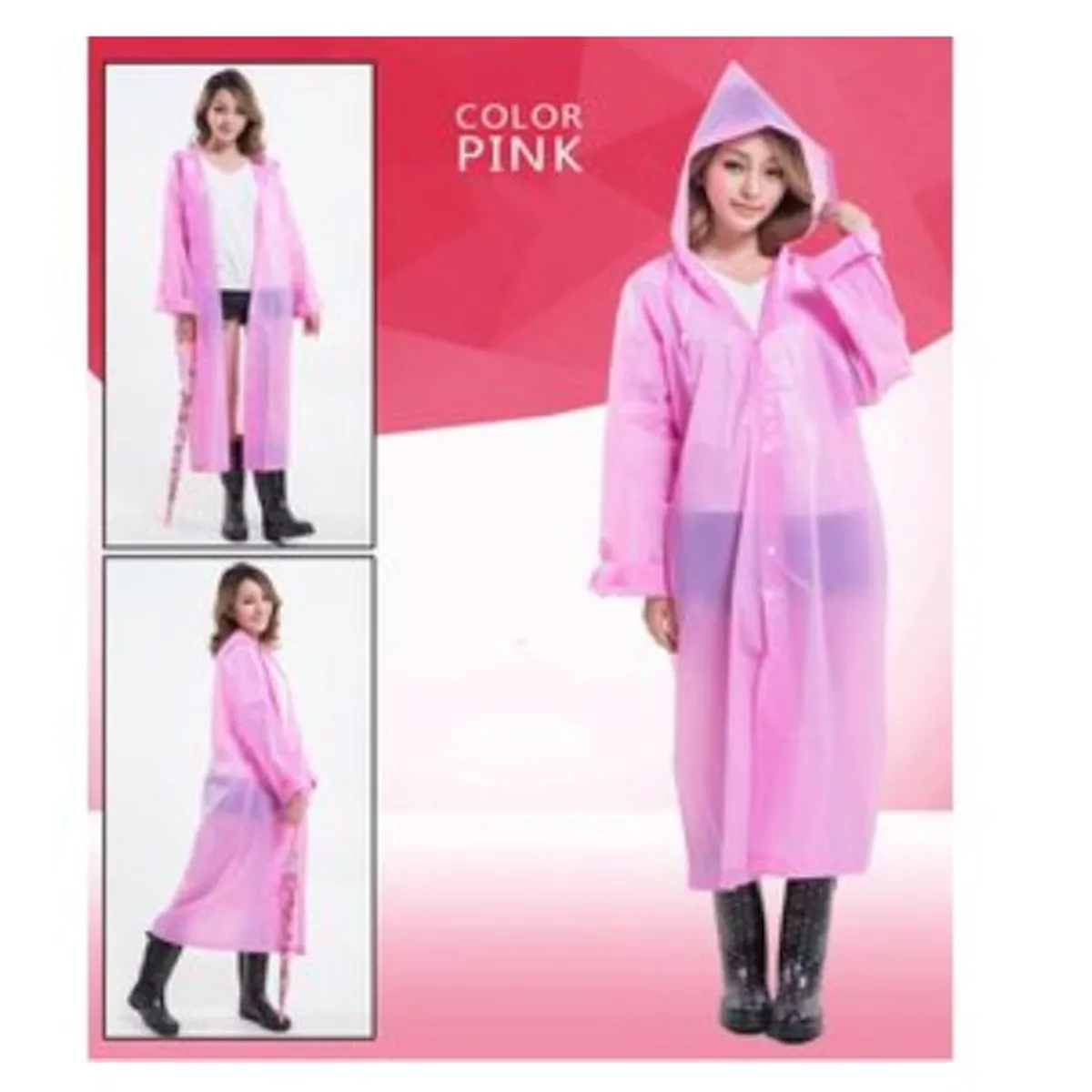 GENERICO - Poncho Ligero Impermeable con capucha y botones