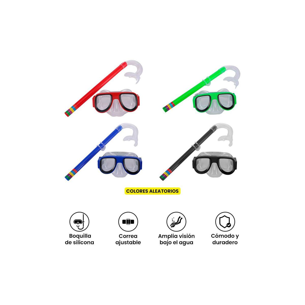 GENERICO - Kit Lentes y Tubo de Buceo Snorkel Piscina para Niños