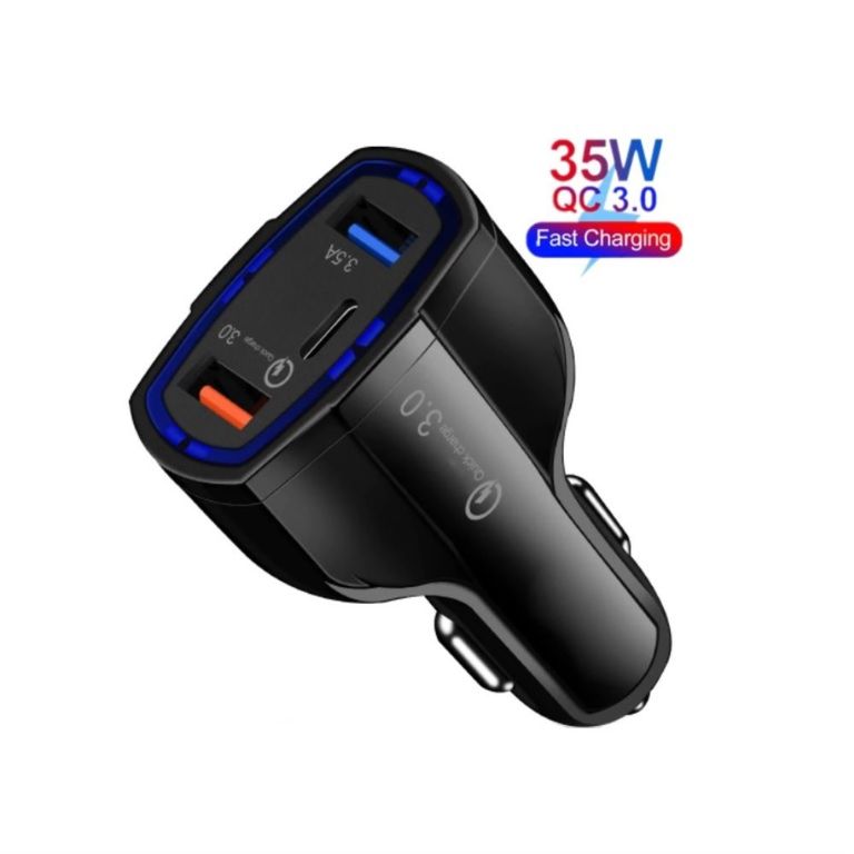 Cargador de Auto Carro Dual USB Tipo C Carga Rapida 35W | Sodimac Perú