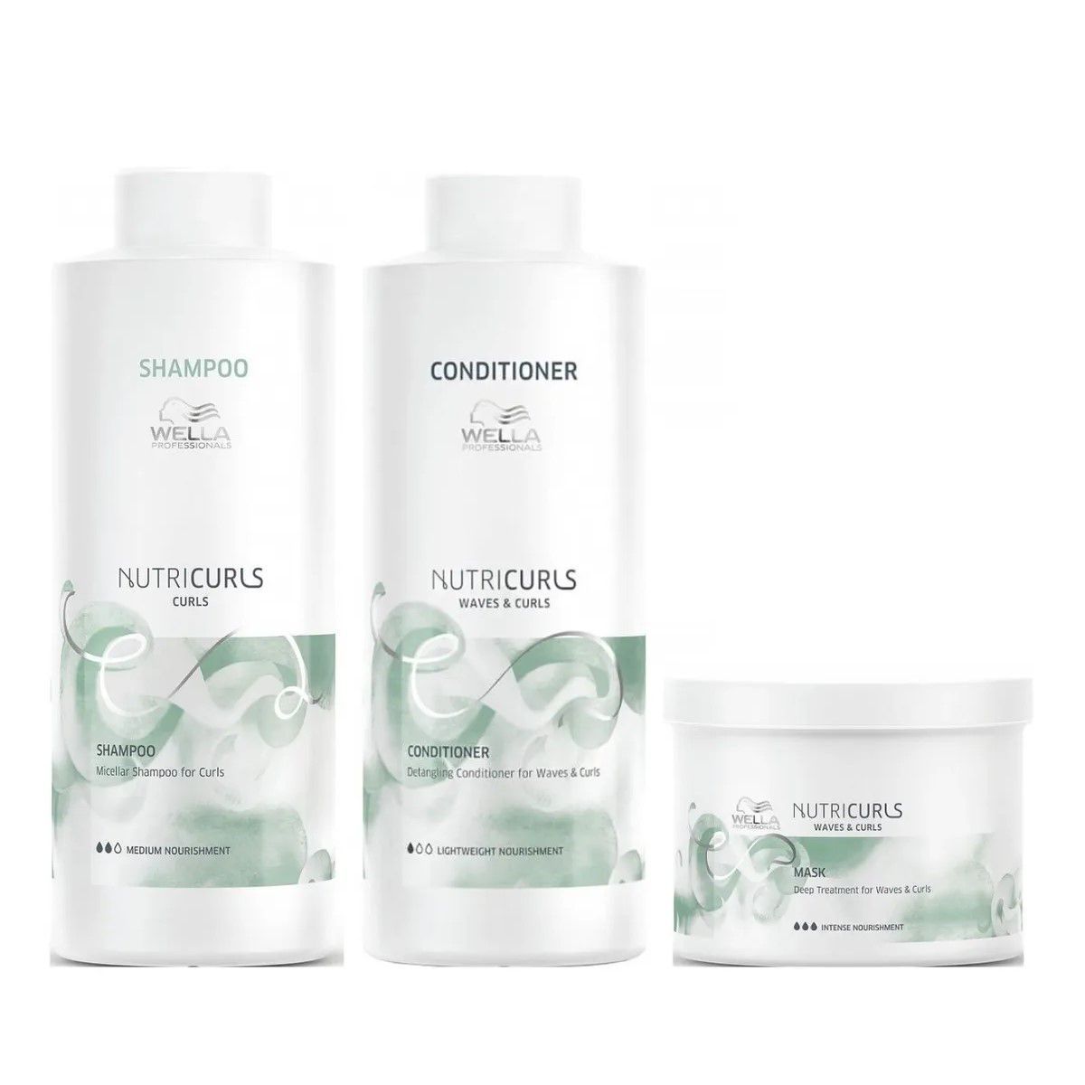 WELLA - Shampoo Micelar 1000 + Acondicionador + Mascarilla Wella Nutricurls