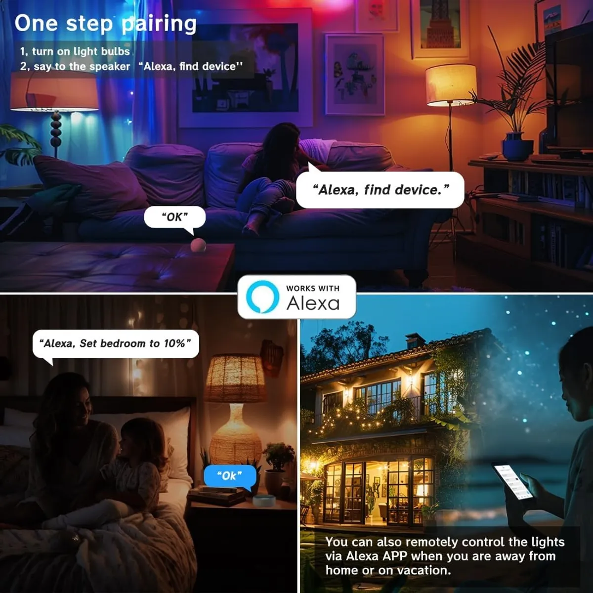 MADTRONIX - Foco Inteligente 14W PRO WIFI RGB Smart LED Pack x 4