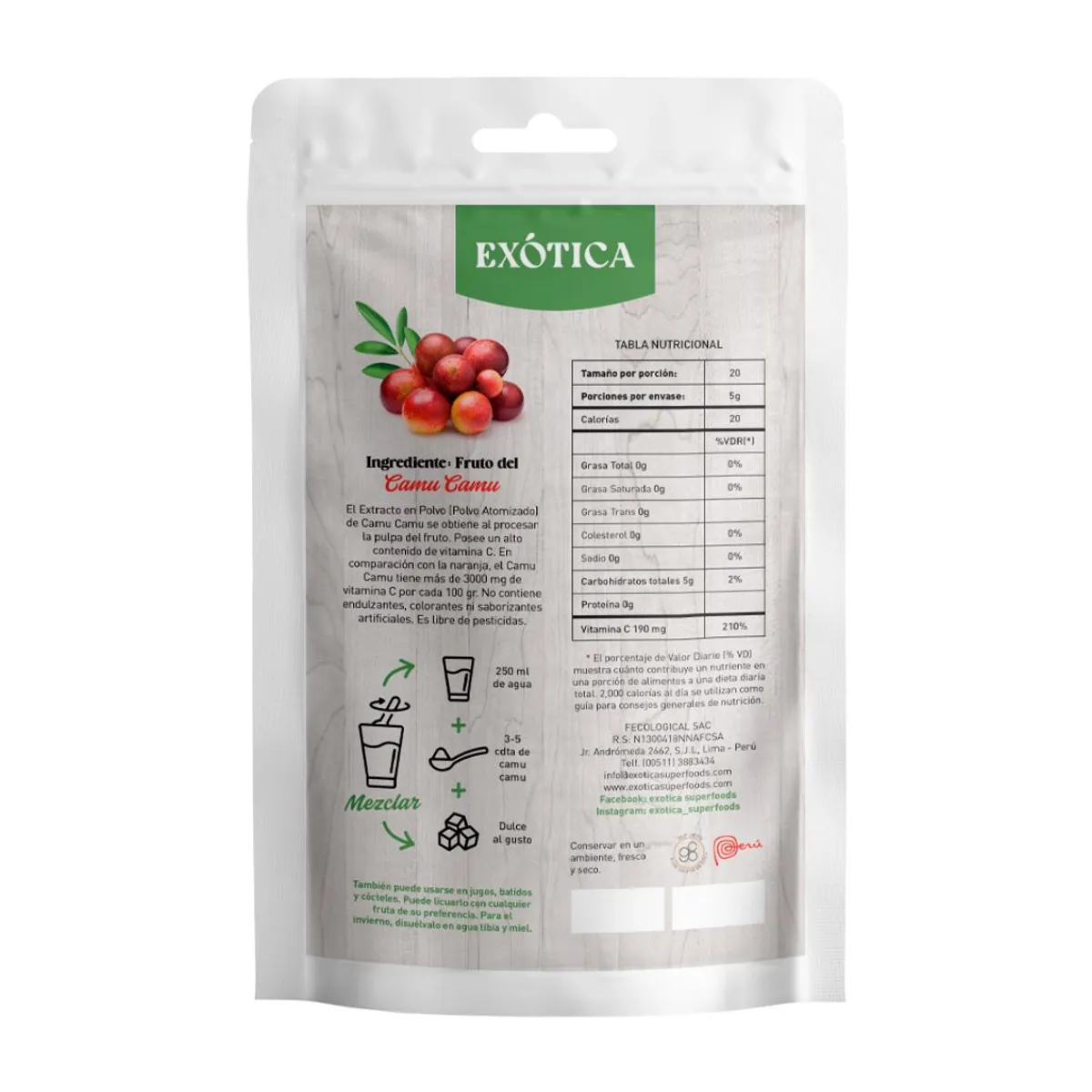 EXOTICA - Camu Camu polvo atomizado x 100 gr