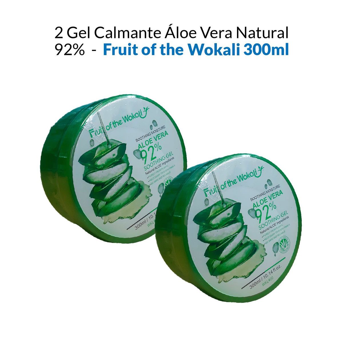 GENERICO - 2 Gel Calmante Áloe Vera Natural 92 - Fruit of the Wokali 300ml