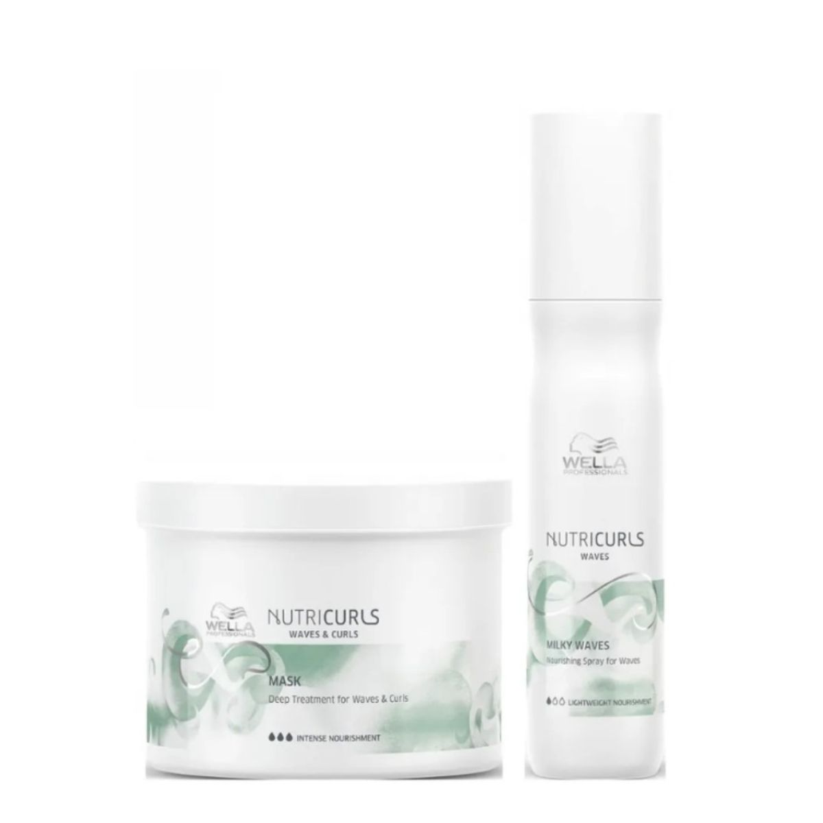 WELLA - Mascarilla Rizos Ondas 500ml  Spray Nutritivo Milky Wella Nutricurls