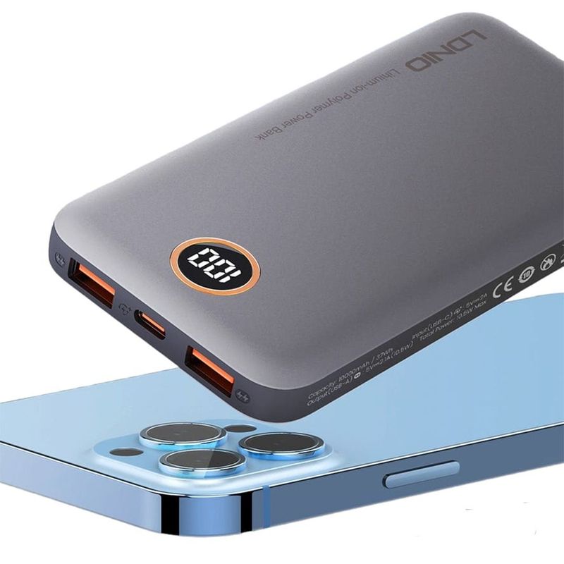 LDNIO - Power Bank10000 mah De Carga Rápida Tipo C Doble USB-A