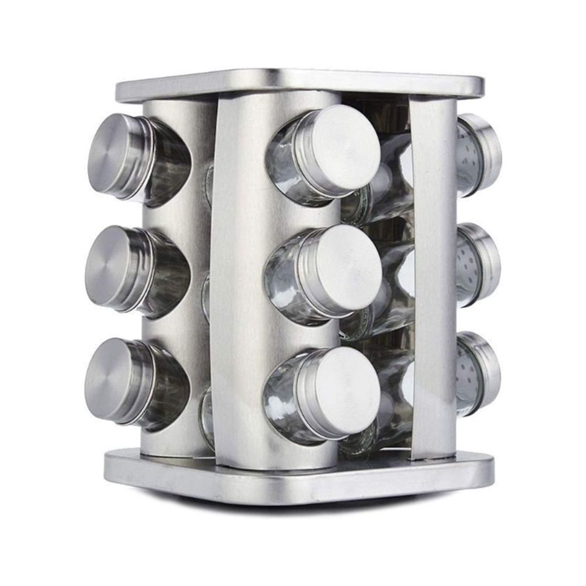 INSPIRA - Condimentero Giratorio Carrusel de Especias de Acero Inoxidable