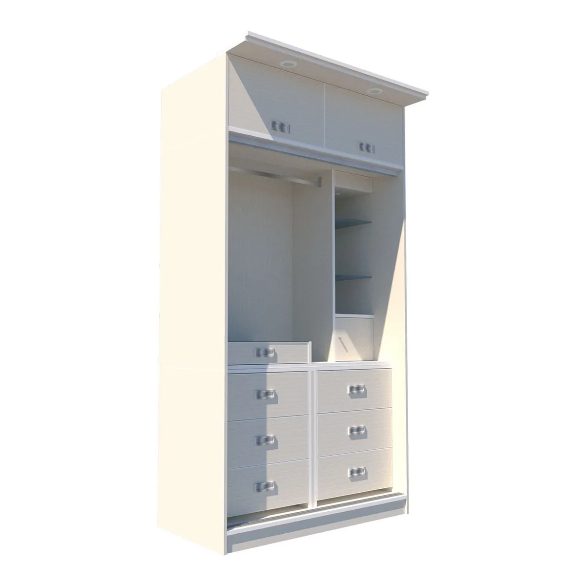 BARAKA HOME - Ropero 3 cuerpos Mauren, Dos puertas corredizas / Escandinavo