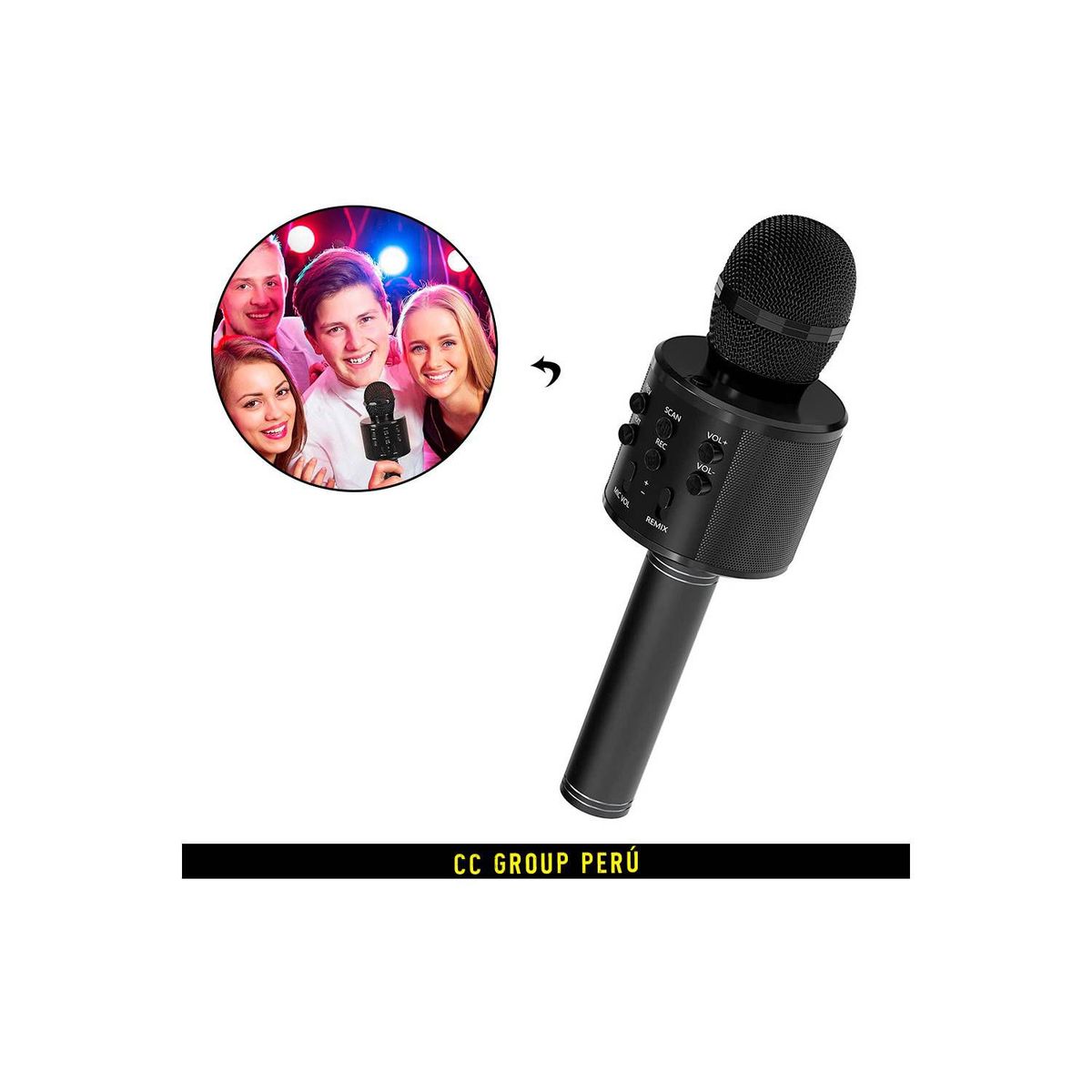 GENERICO - Micrófono Bluetooth Inalámbrico WS 858 - Negro