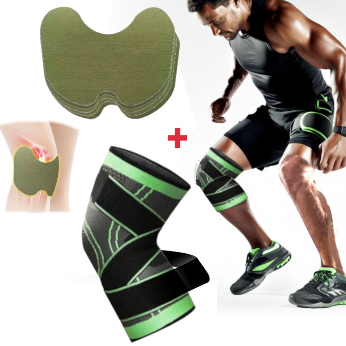 GENERICO - Rodillera Ortopedica Elastica Compresion Gym Entrenamiento Bandas
