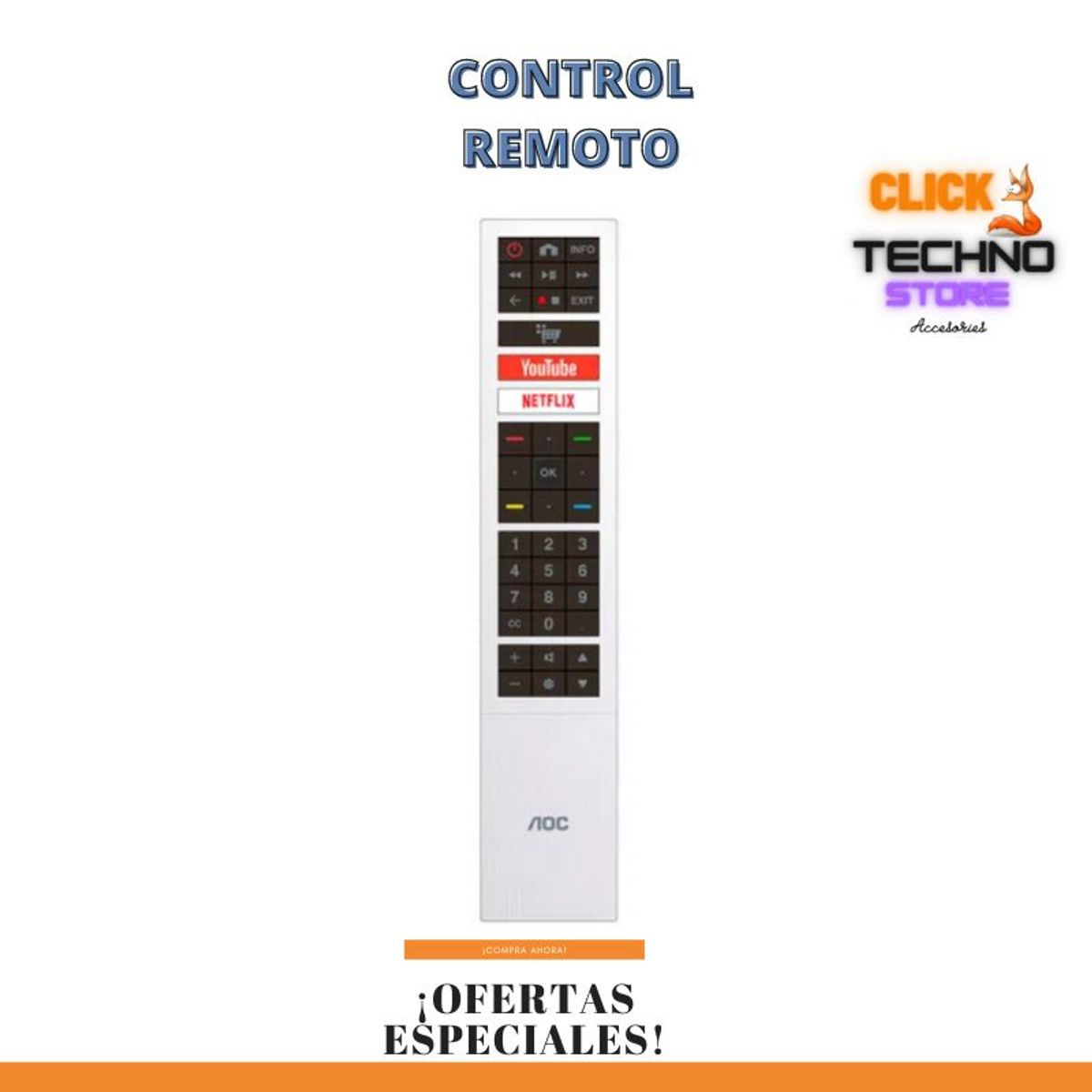 GENERICO - CONTROL REMOTO AOC PARA SMART TV