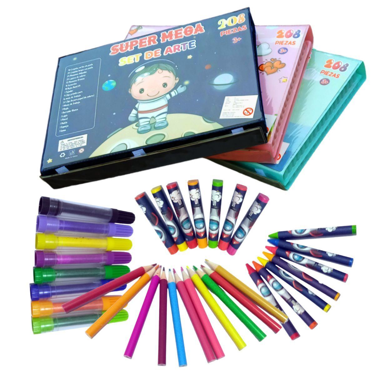 GENERICO - SET DE ARTE SIRENITA DIBUJO PINTURA DE 208 PIEZAS