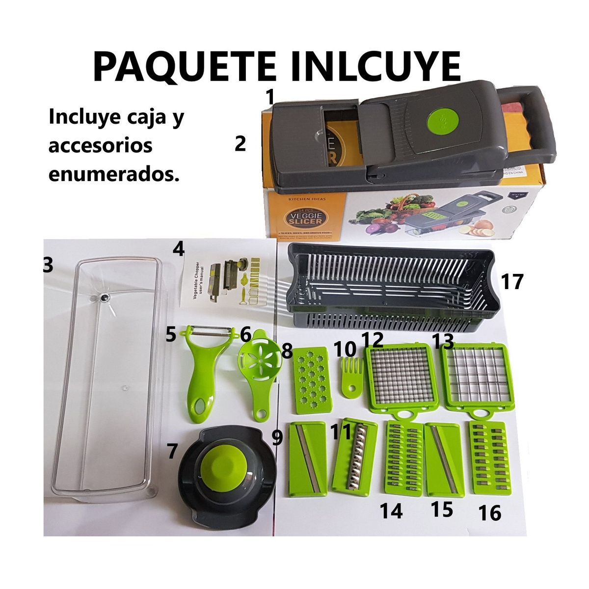 GENERICO - Cortador Rallador De Frutas Picador Verduras Manual Cocina