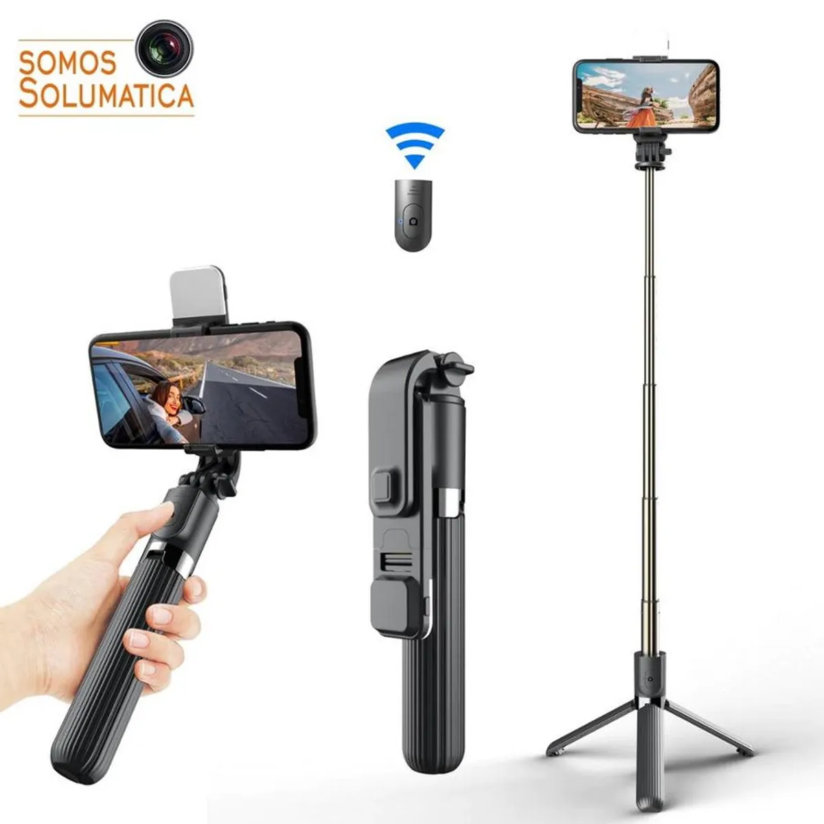 OEM - Palo Selfie Tripode -  Aluminio Flash y Bluetooth - Celulares Y Gopro