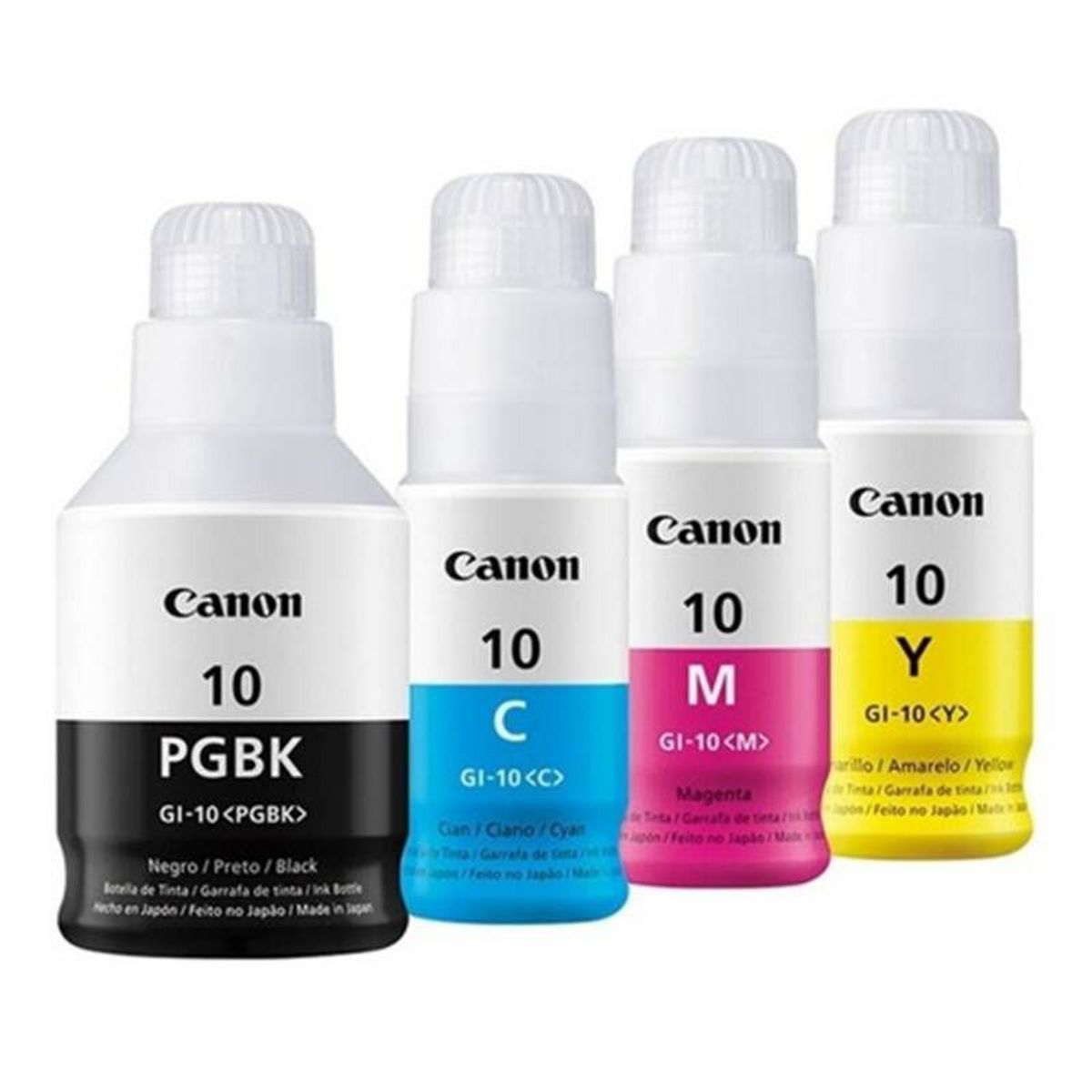 CANON - COMBO PACK x 4 TINTAS GI-10 CANON NEGRO, CYAN, MAGENTA, YELLOW