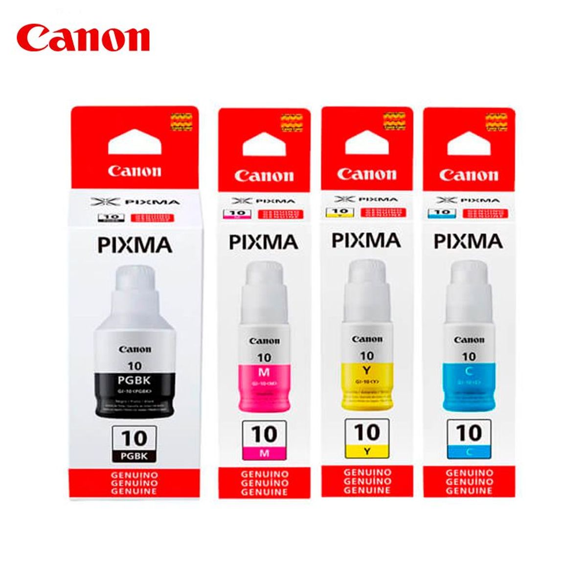 CANON - COMBO PACK x 4 TINTAS GI-10 CANON NEGRO, CYAN, MAGENTA, YELLOW