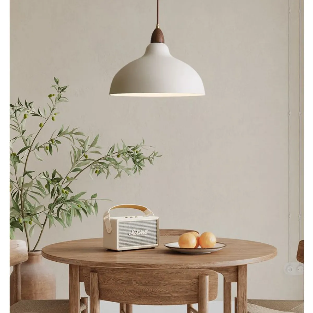 GENERICO - Lámpara colgante redondo blanco e27