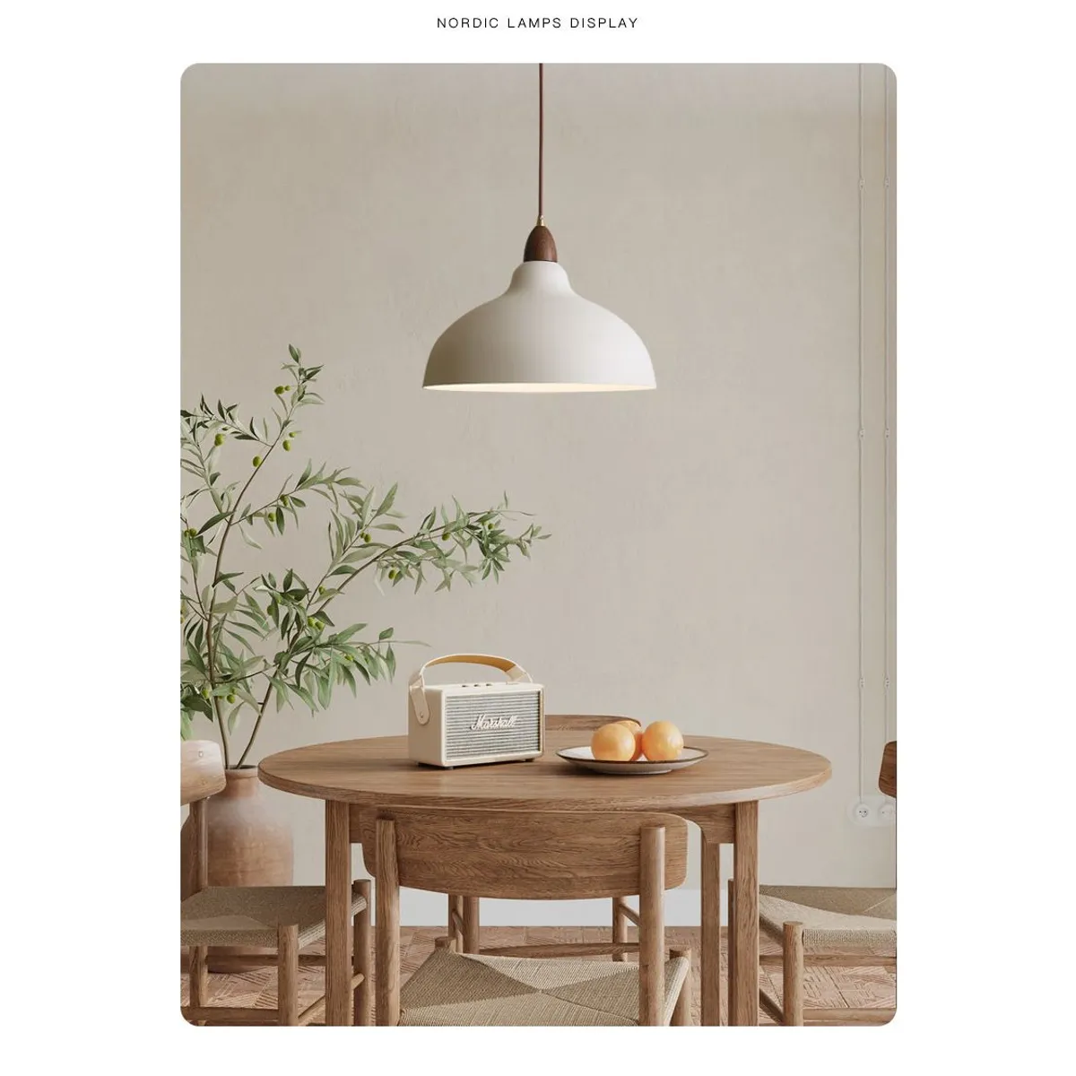 GENERICO - Lámpara colgante redondo blanco e27