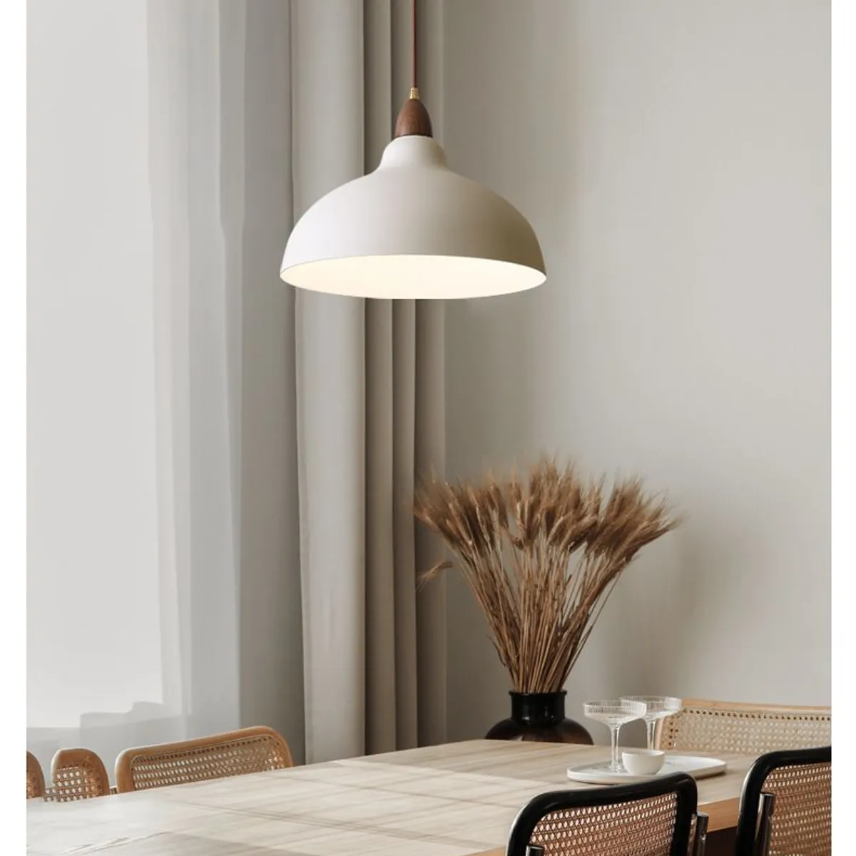 GENERICO - Lámpara colgante redondo blanco e27