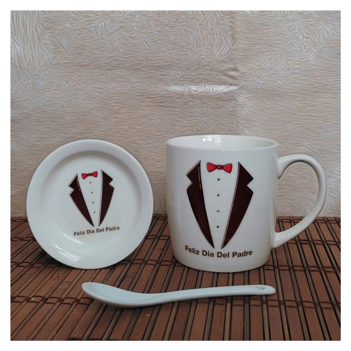 INSPIRA MARKET - Feliz dia papa set taza plato y cuchara