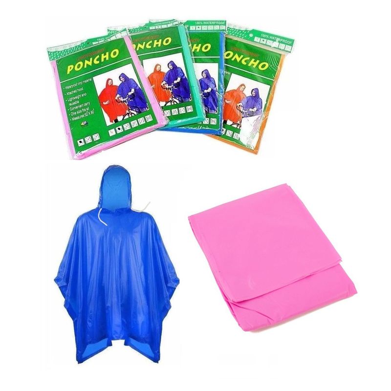 GENERICO - Poncho Naranja Ligero Impermeable Evite La Lluvia
