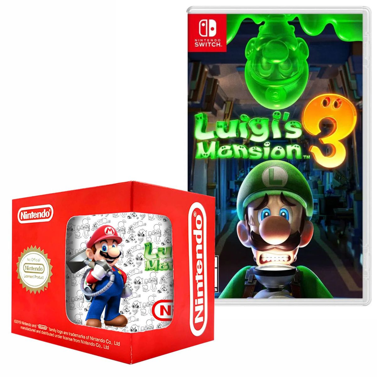 NINTENDO - Luigis mansion 3 nintendo switch + taza