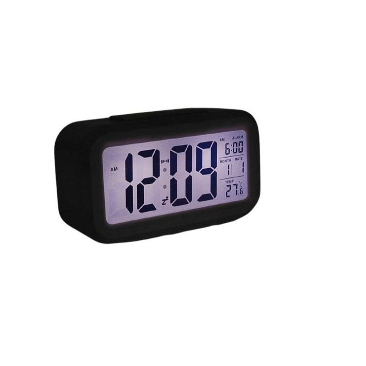 GENERICO - Reloj Despertador C Calendario Temperatura NEGRO