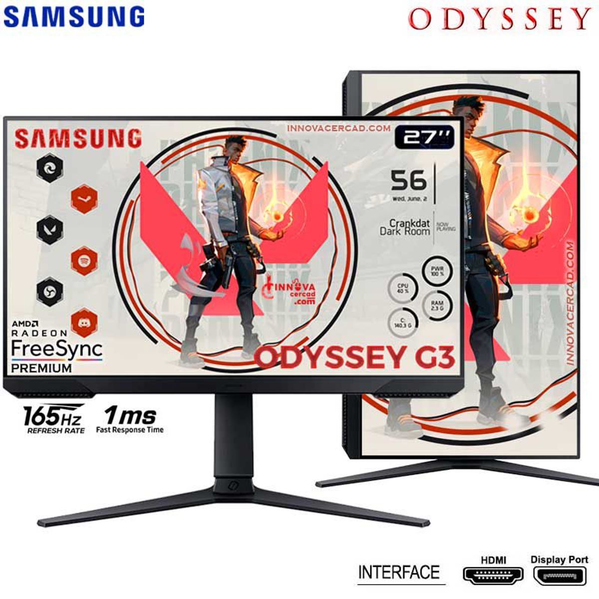 SAMSUNG - Monitor Samsung LS27AG320NLXPE 27 LED FHD 165hz,1ms FreeSync Premium