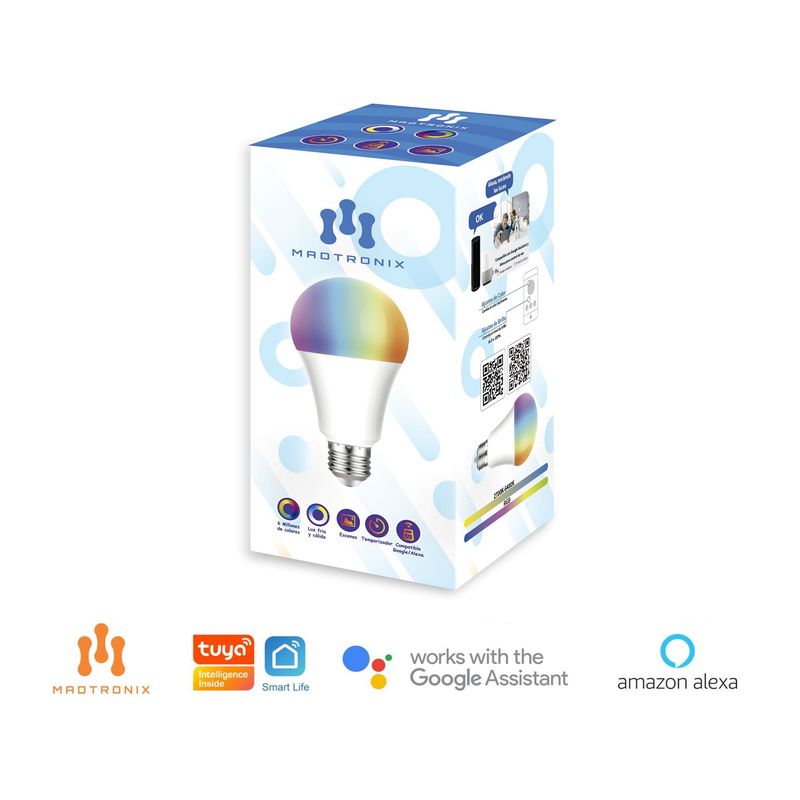 MADTRONIX - Foco Inteligente 14W Pro 1400  Lumens Alexa y Google