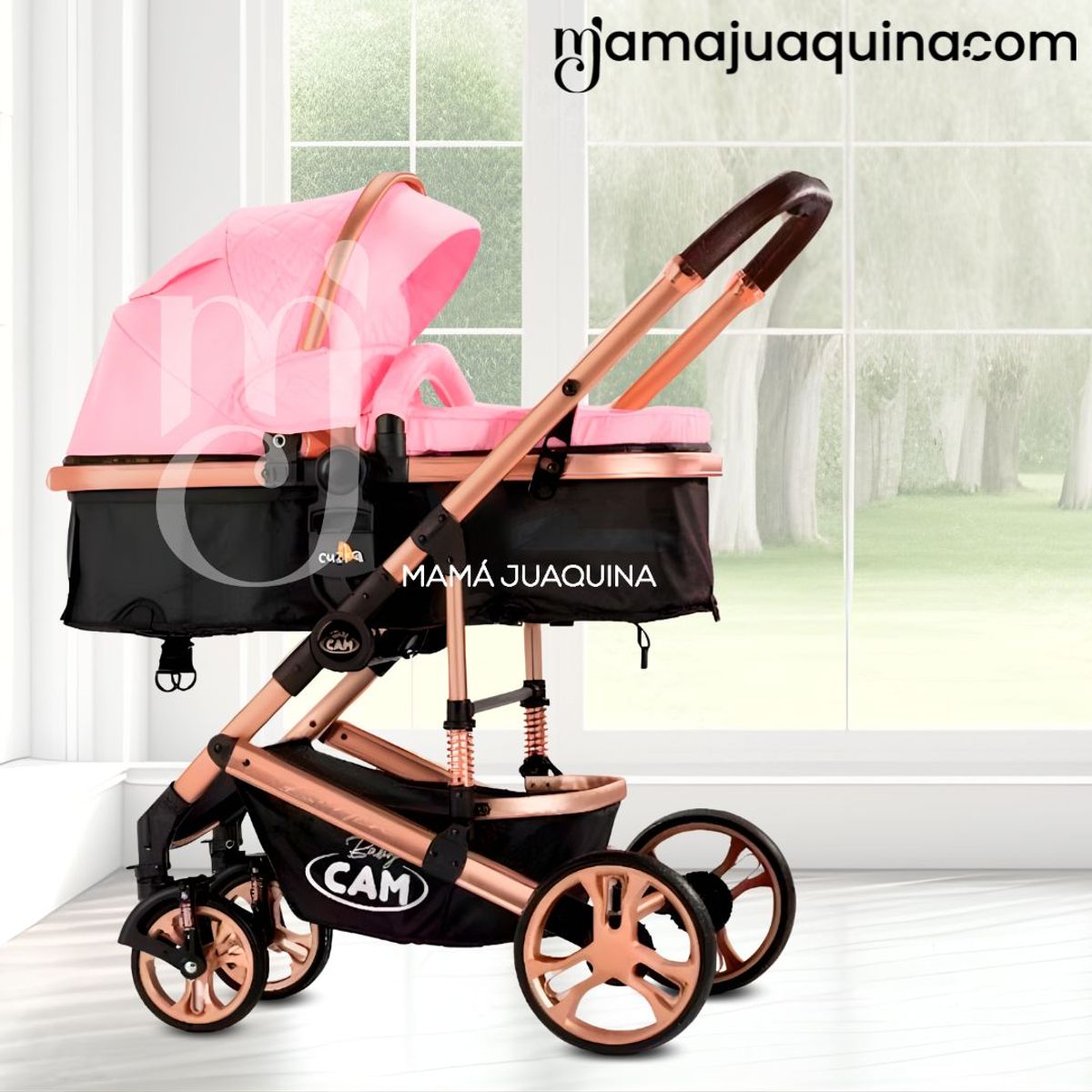 BABY - Coche Cuna Moisés de Lujo «BERLÍN LUXURY» Pink