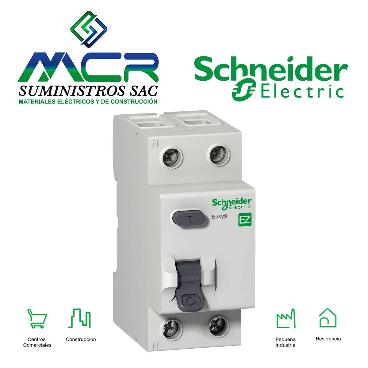 SCHNEIDER ELECTRIC - INTERRUPTOR DIFERENCIAL 2P 25A 30ma 230V Easy9 Schneider