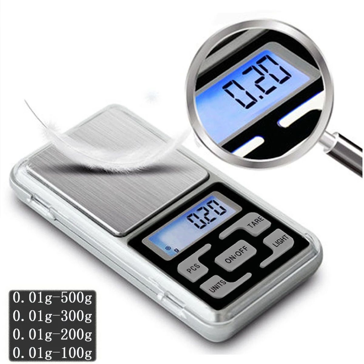 OTTOWARE - Balanza Gramera Digital Portátil para Joyería