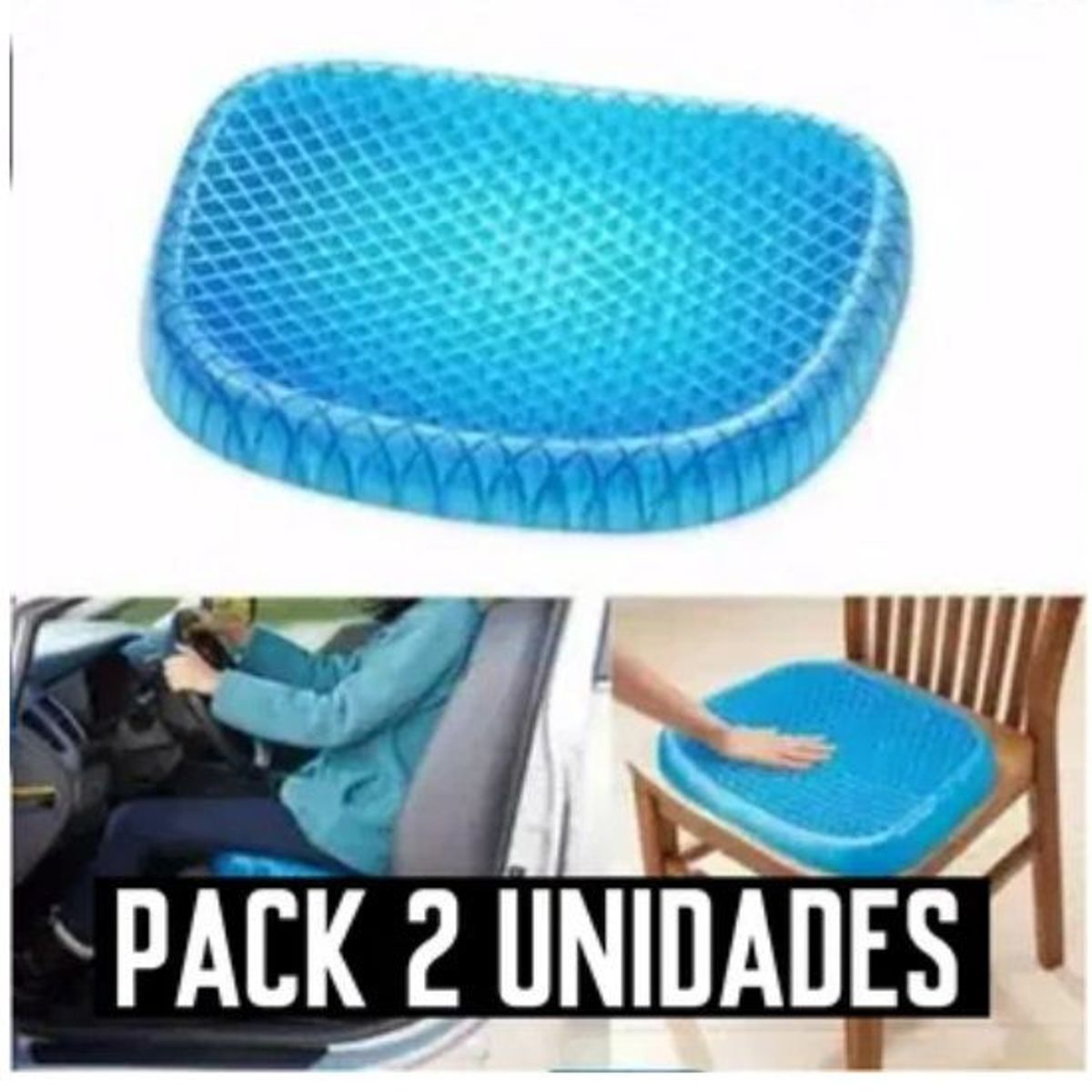 OEM - Cojín Asiento de Gel Ergonómico para silla 2 Pcs peso 1000 gr