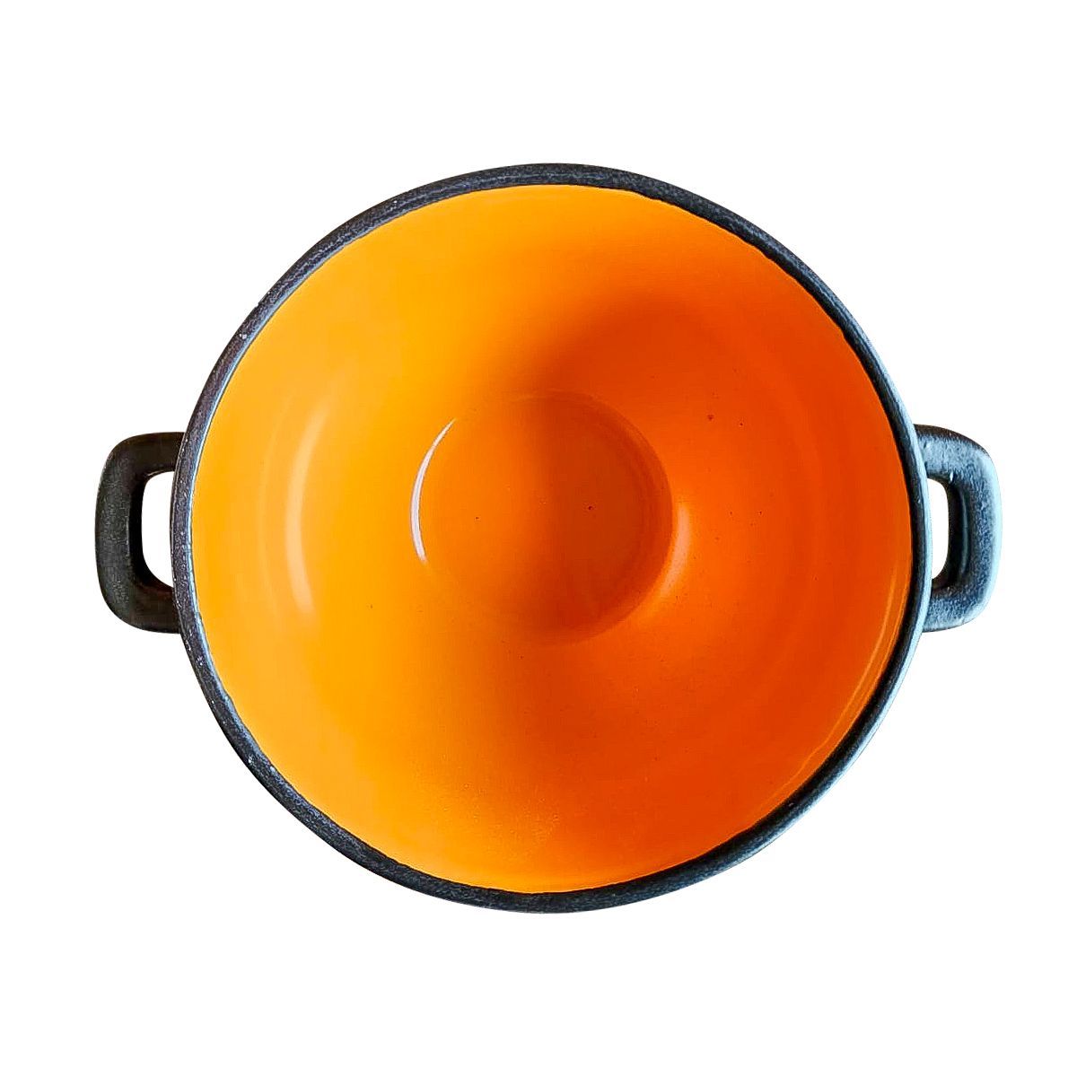 GRETAIL - Bowl Tazón De Cerámica 750ML Diseño Floreado Con Asas Naranja