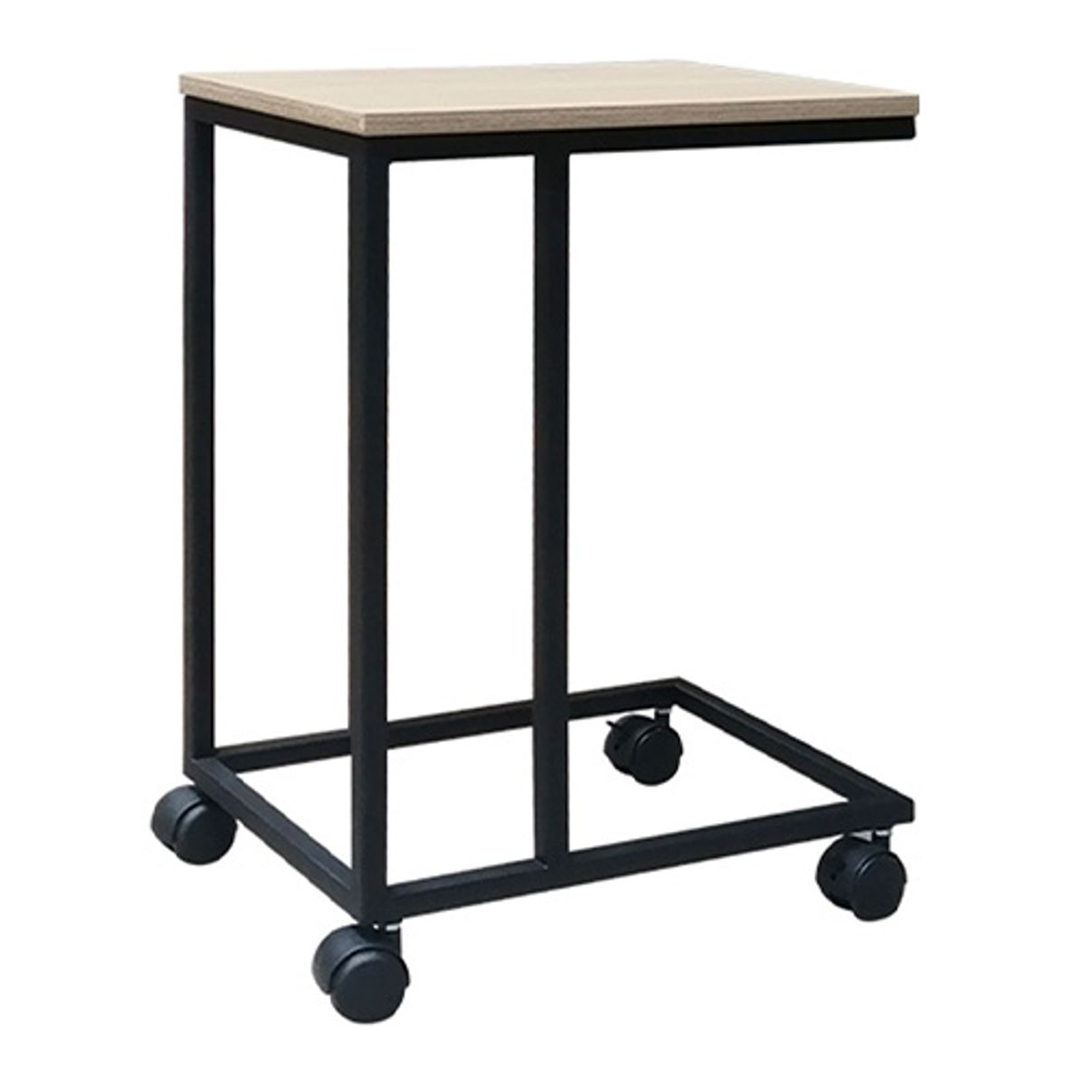 ZIYAZ - Escritorio Auxiliar Tipo C Con GARRUCHA 50x30x45 ROVERE - B NEGRO