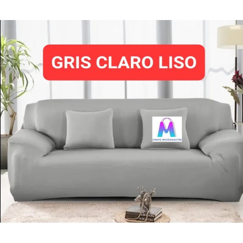 GENERICO - Forros de muebles Set spandex 3-2-1 color gris liso claro