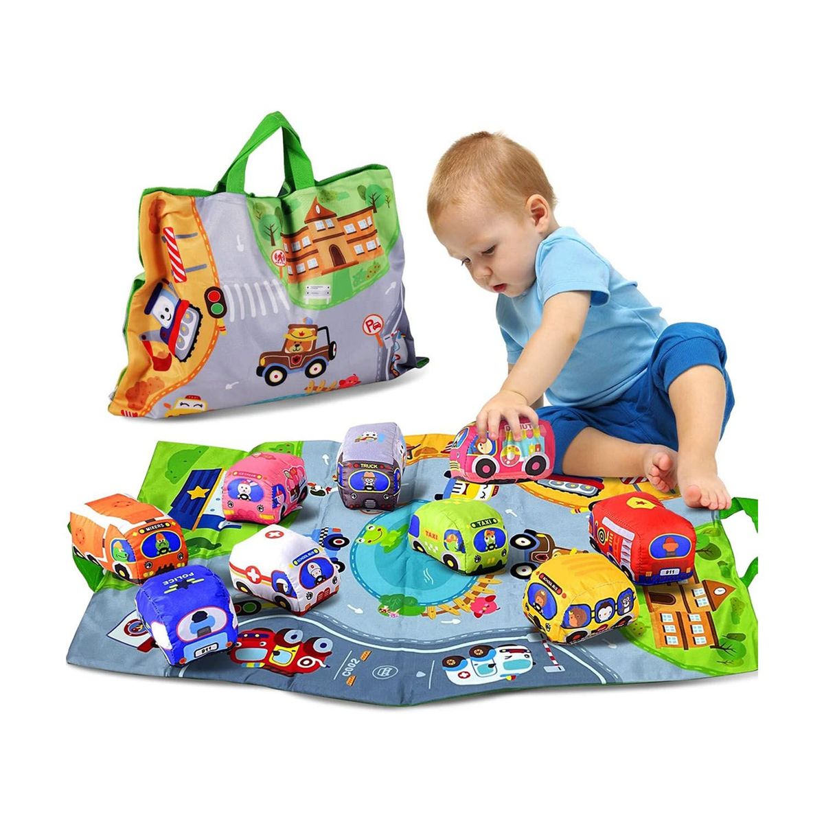 VOLTERETAS - Set de Coches de Tela para Niños