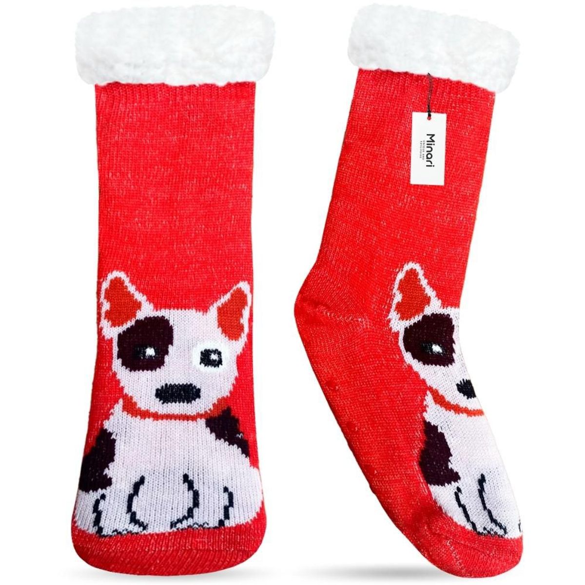 MINARI - Medias Térmicas Carnero Antideslizantes Doble Forro Perrito RJ G2339