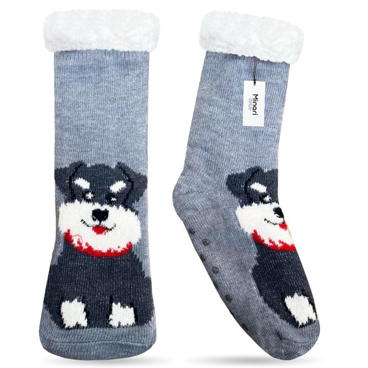 MINARI - Medias Térmicas Carnero Antideslizantes Doble Forro Perrito PL G2339