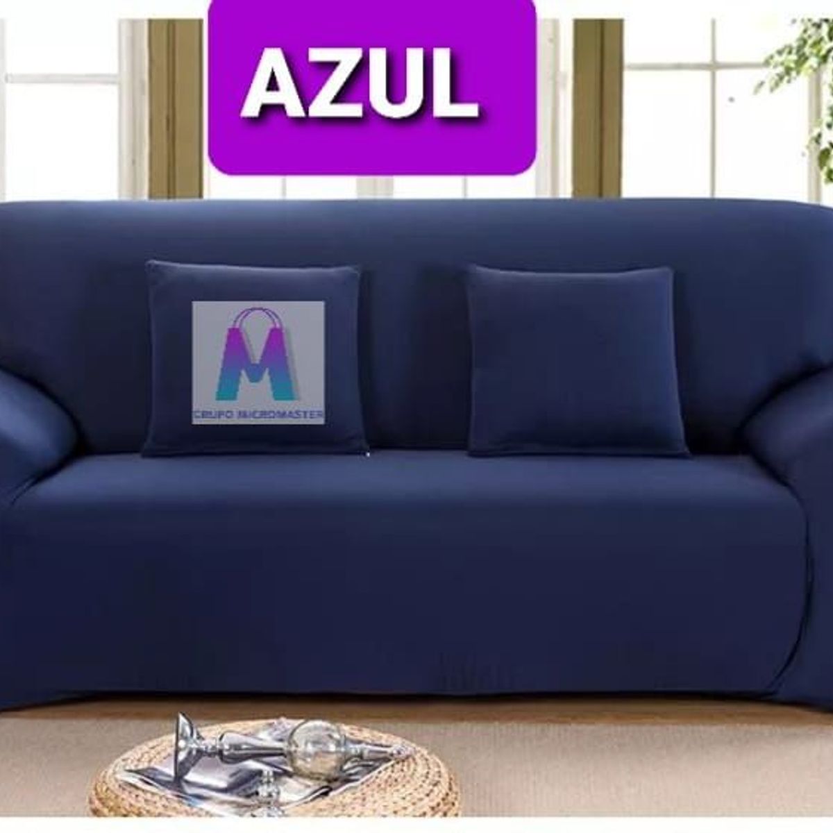 GENERICO - Forros de muebles Set Spandex 3-2-1 AZUL LISO