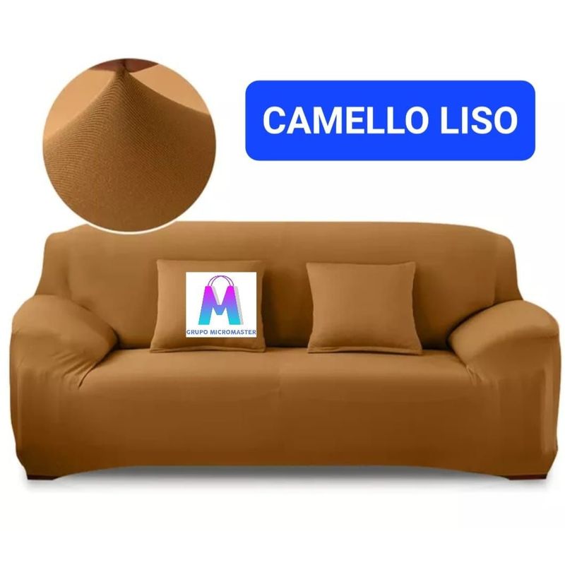 GENERICO - Fundas de sillones Set spandex 3-2-1 color Camello Oscuro liso