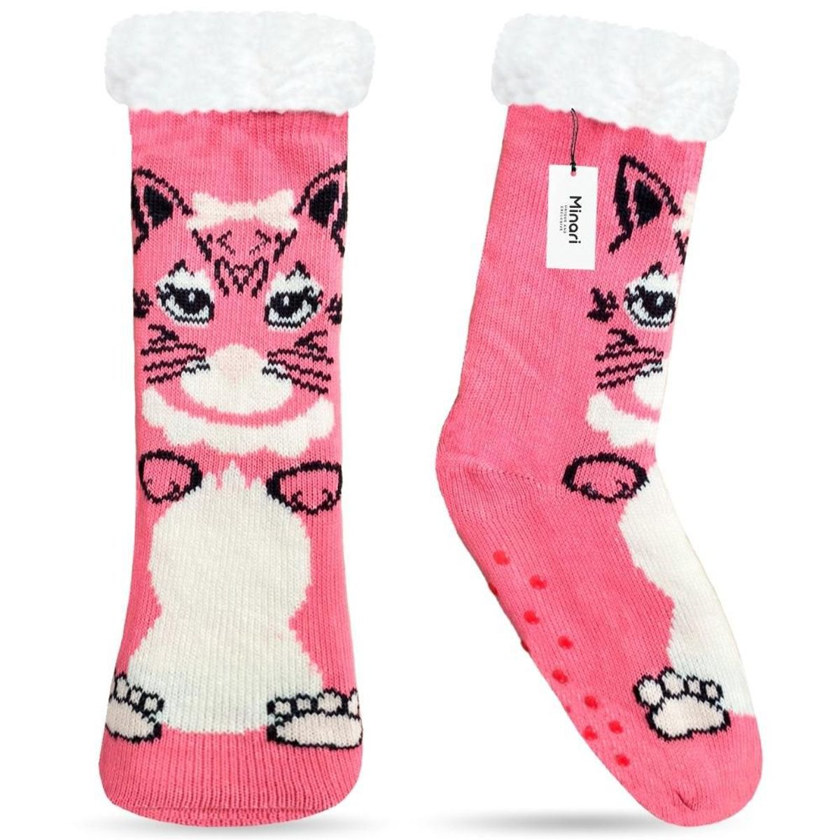 MINARI - Medias Térmicas de Carnero Antideslizantes Doble Forro Gatito RS G2339