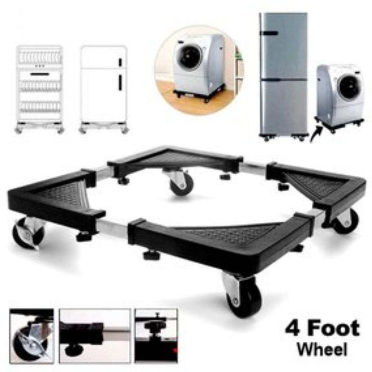 OEM - Base Movible P/ Lavadora Y Refrigeradora C/ Ruedas Ajustable