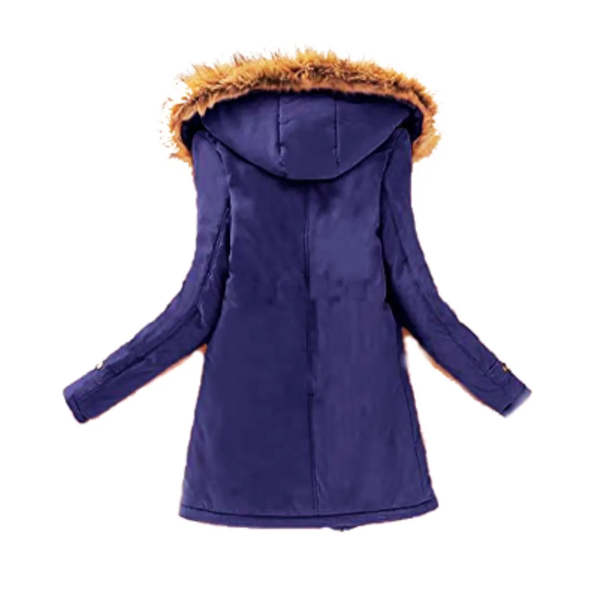 GENERICO - Casaca Azul Abrigo con Capucha Parka Saco Mujer Moda Coreana