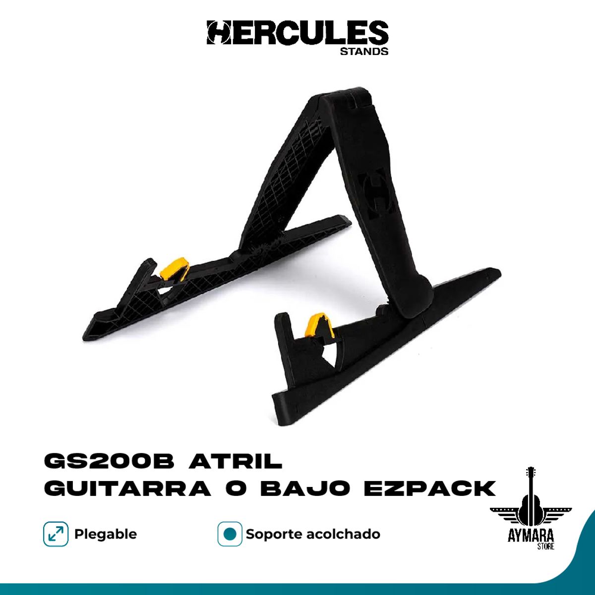 HERCULES - HERCULES GS200B ATRIL PARA GUITARRA O BAJO EZPACK