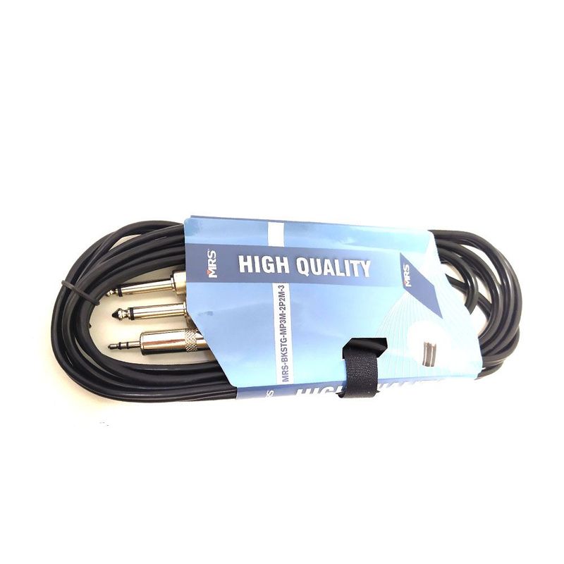 GENERICO - Cable 2 plug mono a 1 Miniplug 3 mts MRS