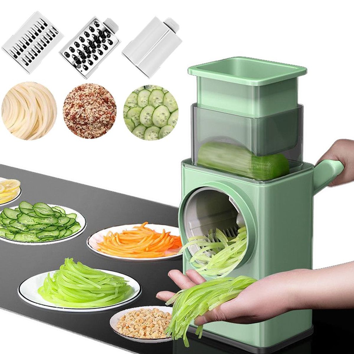 GENERICO - Ralladora y cortadora picador multifunción - Herramienta de cocina